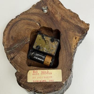 Redwood hand crafted clock
