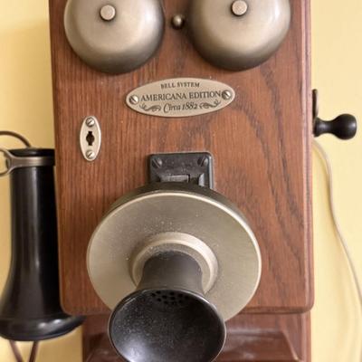 Replica Bell System Americana Edition Wall Telephone Circa 1882