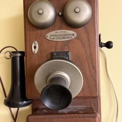 Replica Bell System Americana Edition Wall Telephone Circa 1882