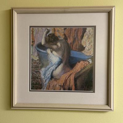 Framed Art by Edgar Degas’s “Seated Bather Drying Herself”