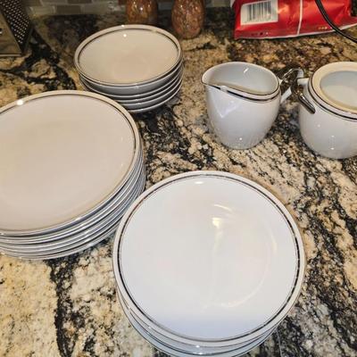 Silver rimmed China set