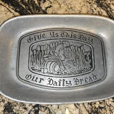 International Silver Co, Pewter Our Daily Bread tray