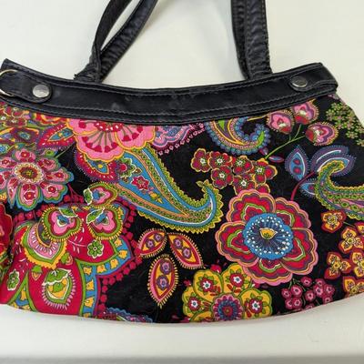 Vera Bradley Hanging Travel Organizer Shoulder Purse Handbag Symphony Quilted Paisley Floral