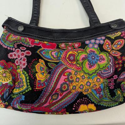 Vera Bradley Hanging Travel Organizer Shoulder Purse Handbag Symphony Quilted Paisley Floral