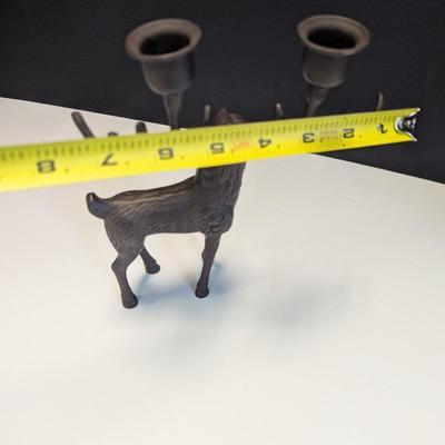 Metal Cast Deer Candle Holder