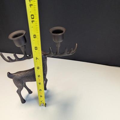 Metal Cast Deer Candle Holder