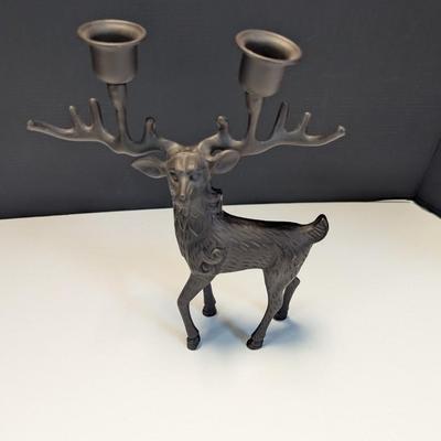 Metal Cast Deer Candle Holder