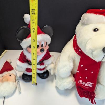 Coca-Cola Bear & Vintage Santa Claus Mickey Mouse Vinyl