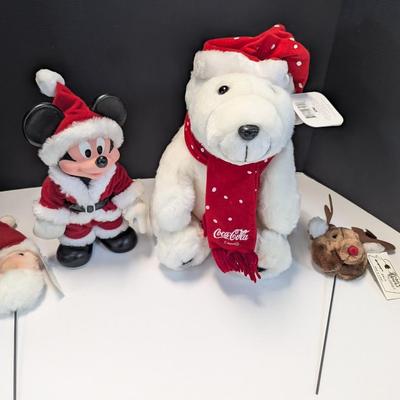 Coca-Cola Bear & Vintage Santa Claus Mickey Mouse Vinyl