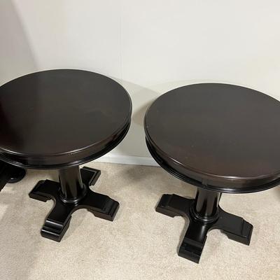 Matching Pair of Pedestal Side Tables (BGB-RG)