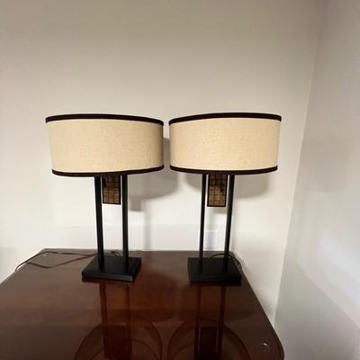 Matching Pair of Modern Table Lamps (BGB-RG)