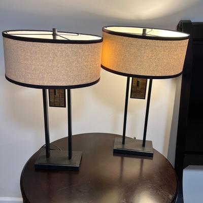 Matching Pair of Modern Table Lamps (BGB-RG)