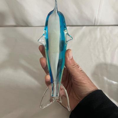 Handblown Glass Dolphins & Aquarium Paperweight (BGB-RG)