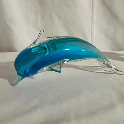 Handblown Glass Dolphins & Aquarium Paperweight (BGB-RG)