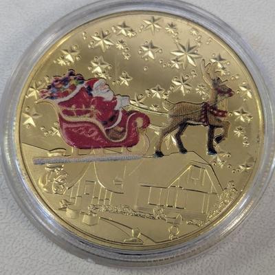 Commemorative Coins Santa Claus Silver Plated Embossed Medals Set 2