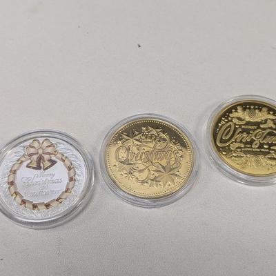 Commemorative Coins Santa Claus Silver Plated Embossed Medals Set 2