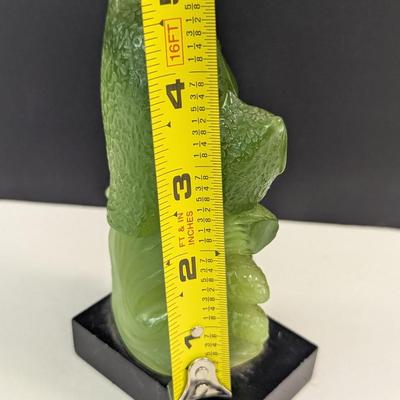 Mid-Century Vintage Two Owls On Branch Faux Jade Figure