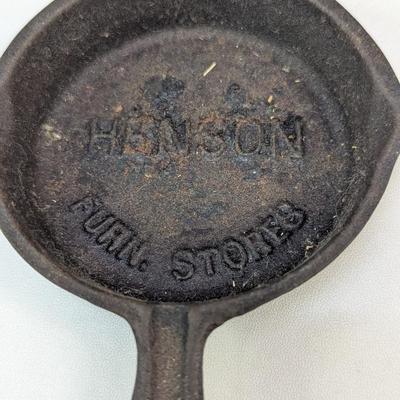 Antique Advertising Miniature Cast Iron Skillet Henson's Furniture Store