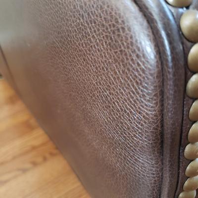 Bradington-Young Brown Leather Sofa (LR-KD)
