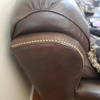 Bradington-Young Brown Leather Sofa (LR-KD)