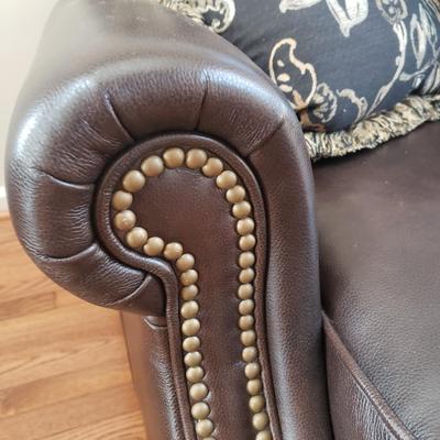 Bradington-Young Brown Leather Sofa (LR-KD)