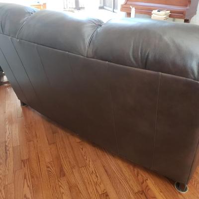 Bradington-Young Brown Leather Sofa (LR-KD)