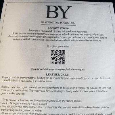 Bradington-Young Brown Leather Sofa (LR-KD)