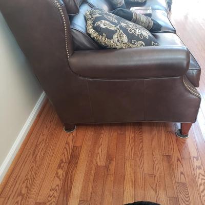 Bradington-Young Brown Leather Sofa (LR-KD)