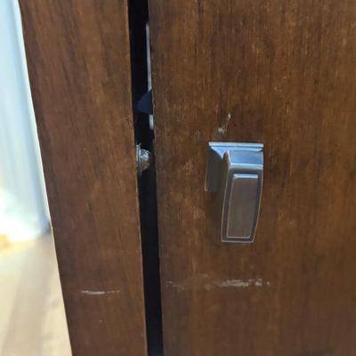 Tall Solid Wood Nightstand With Cabinet (LR-SF)