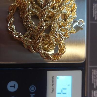 14 karat layered gold rope