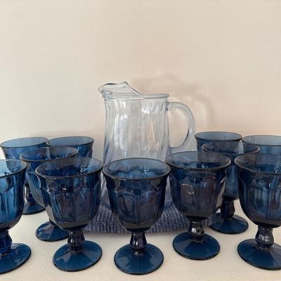 Libby water gobblets and blue water picture