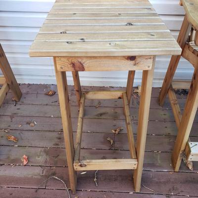 Pair of Wooden Captain Chairs and Table (UD-KD)