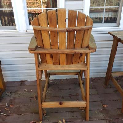 Pair of Wooden Captain Chairs and Table (UD-KD)