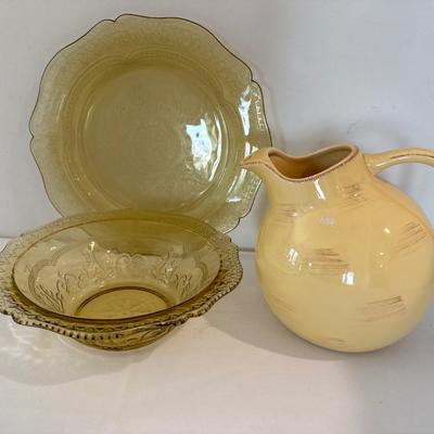 Vintage bowl and platter & pitcher