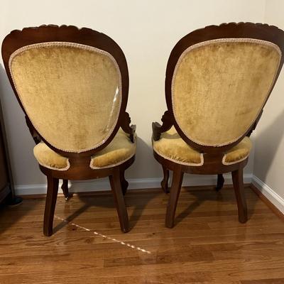 Set of Gold Velvet Parlor Chairs (HB-SF)