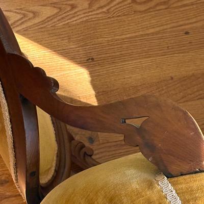 Set of Gold Velvet Parlor Chairs (HB-SF)