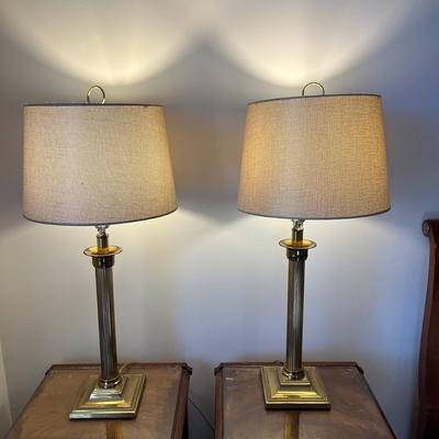 Two Brass Table Lamps (HB-BC)