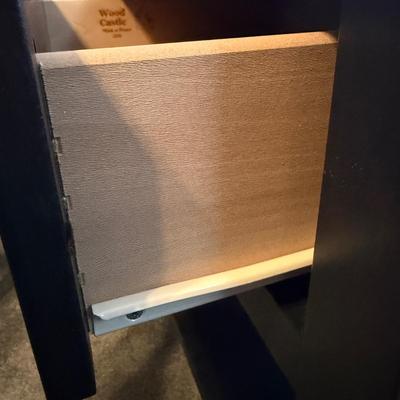 Wood Castle Night Stand & Full Size Bed Frame (GB-MG)