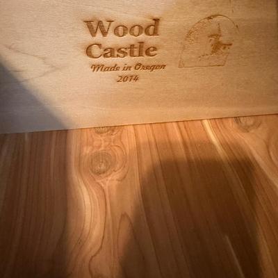 Wood Castle Night Stand & Full Size Bed Frame (GB-MG)