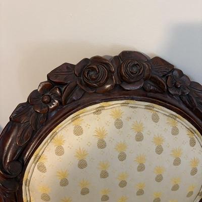 Set of Pineapple Patterned Upholstered Parlor Chairs (HB-SF)