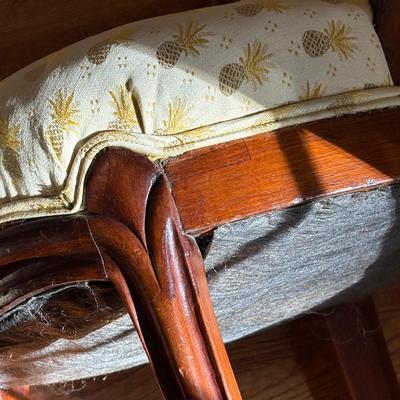 Set of Pineapple Patterned Upholstered Parlor Chairs (HB-SF)