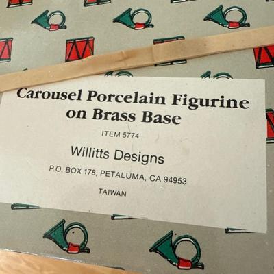Porcelain carousel and Santa bear