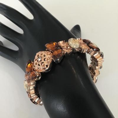 Beautiful rose gold tone Rhinestone stretch bracelet