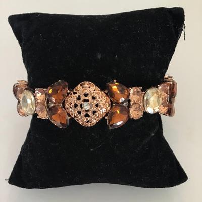 Beautiful rose gold tone Rhinestone stretch bracelet