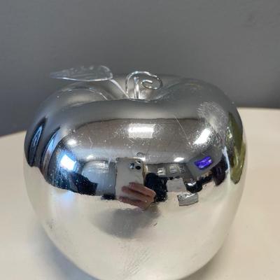 Small vases and silver apple decor