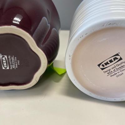 Small vases and silver apple decor