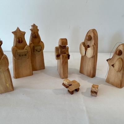 Wooden nativity set