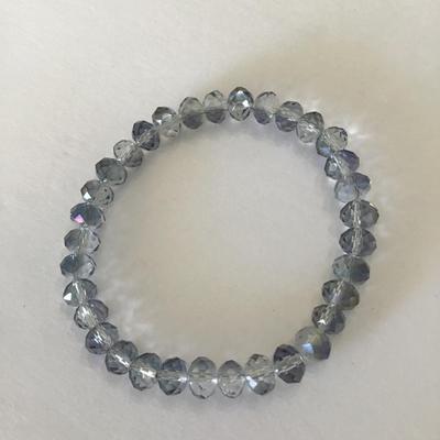 Crystal/glass faceted stretch bracelet