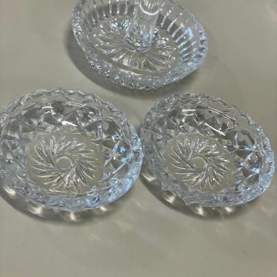 Small clear glass vanity items