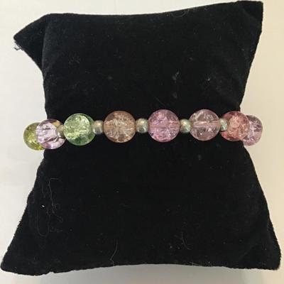 Cute multicolored beaded stretch bracelet